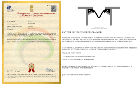 Patented Design certificate